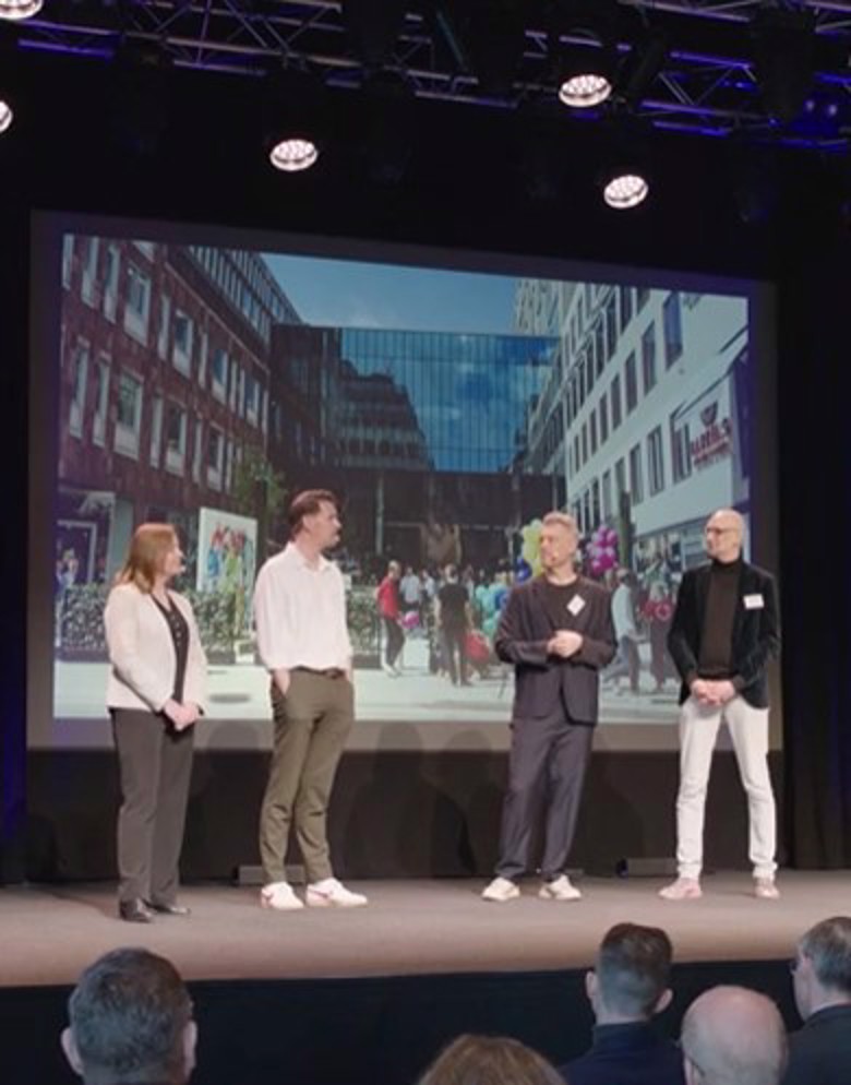 Från scenen på senaste konferensen med Stockholm Bygger